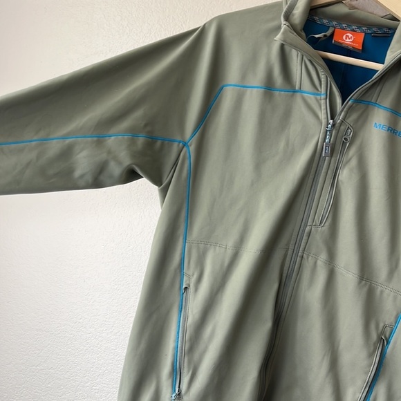 Merrell Mens Soft Shell Windbreaker Jacket Lightweight Zip Up Green Medium - Picture 7 of 14